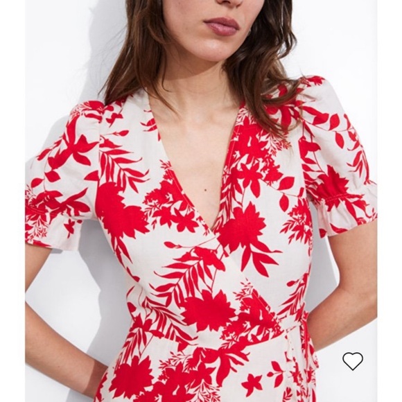 & other stories linen midi wrap dress - Picture 2 of 5